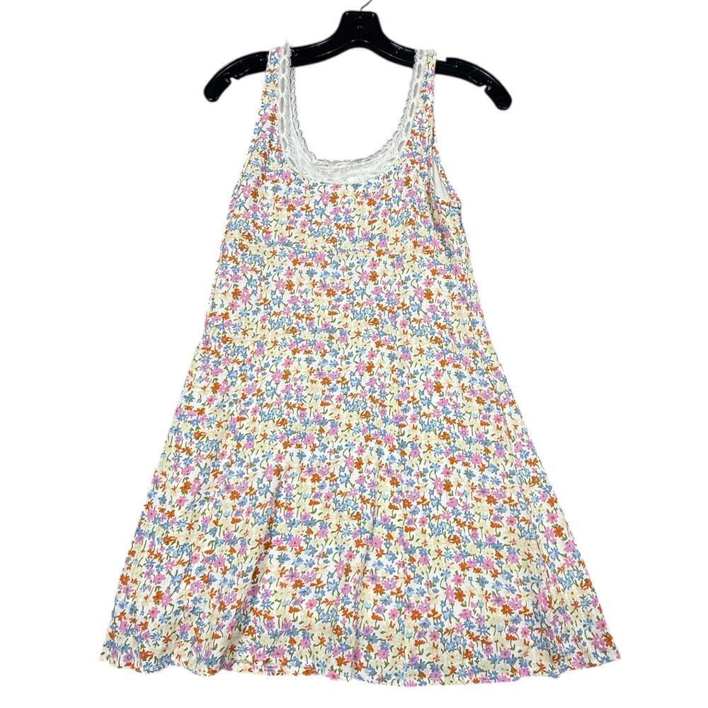 L.A. Hearts Floral Lace-Trim Mini Dress White Multi XS - Picture 5 of 7